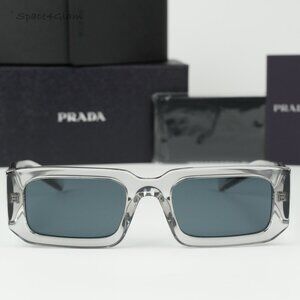 BRAND NEW Prada PR06YS 12R09T Transparent Grey Rectangle Unisex Sunglasses